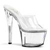 Pleaser - SKY301 Pantoletten mit Absatz - Pole dance schuhe - Transparent/Silberfarben Product image